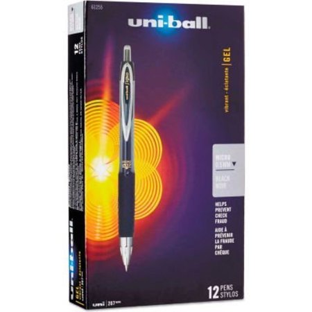 SANFORD uni-ball Signo 207 Retractable Gel Pen - Black Ink - 0.5 mm Point - Dozen 61255